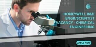 Honeywell R&D Engr/Scientist Vacancy - Chemical Engineering