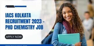 IACS Kolkata Recruitment 2023 - PhD Chemistry Job
