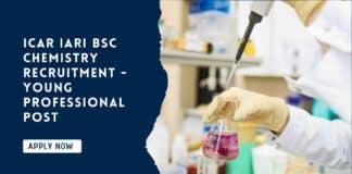 ICAR IARI BSc Chemistry Recruitment - Young Professional Post
