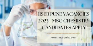 IISER Pune Vacancies 2023 - MSc Chemistry Candidates Apply