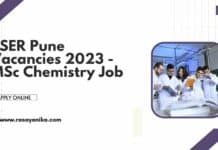 IISER Pune Vacancies 2023 - MSc Chemistry Job