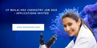 IIT Bhilai MSc Chemistry Job 2023 - Applications Invited