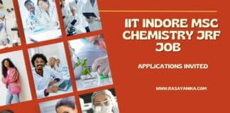 IIT Indore MSc Chemistry JRF Job - Applications Invited
