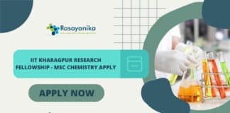IIT Kharagpur Research Fellowship - MSc Chemistry Apply