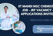 IIT Mandi MSc Chemistry Job - JRF Vacancy - Applications Invited