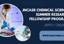 JNCASR Chemical Science Summer Research Fellowship Program