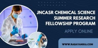 JNCASR Chemical Science Summer Research Fellowship Program