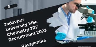 Jadavpur University MSc Chemistry JRF Recruitment 2023
