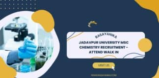 Jadavpur University MSc Chemistry Recruitment - Attend Walk in