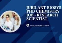 Jubilant Biosys PhD Chemistry Job - Research Scientist