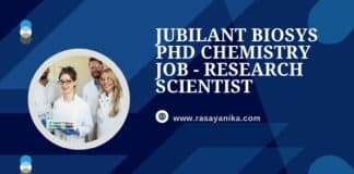Jubilant Biosys PhD Chemistry Job - Research Scientist