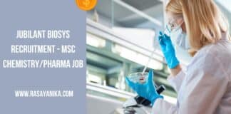 Jubilant Biosys Recruitment - MSc Chemistry/Pharma Job