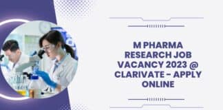 M Pharma Research Job Vacancy 2023 @ Clarivate - Apply Online