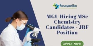 MGU Hiring MSc Chemistry Candidates - JRF Position