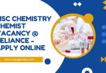 MSc Chemistry Chemist Vacancy @ Reliance - Apply Online