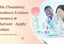 MSc Chemistry Freshers Trainee Vacancy @ Clariant - Apply Online