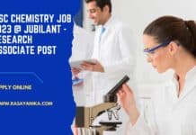 MSc Chemistry Job 2023 @ Jubilant - Research Associate Post