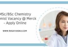 MSc/BSc Chemistry Chemist Vacancy @ Merck - Apply Online