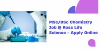 MSc/BSc Chemistry Job @ Ross Life Science - Apply Online