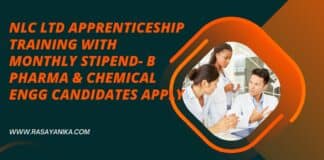 NLC Ltd Apprenticeship Training With Monthly Stipend- B Pharma & Chemical Engg Candidates Apply -