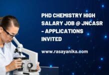 PhD Chemistry High Salary Job @ JNCASR - Applications Invited