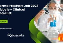 Pharma Freshers Job 2023 - Abbvie - Clinical Specialist