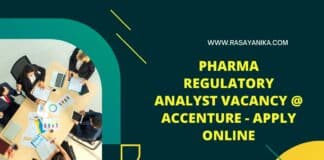 Pharma Regulatory Analyst Vacancy @ Accenture - Apply Online