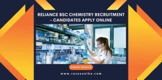 Reliance BSc Chemistry Recruitment - Candidates Apply Online