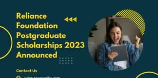 Reliance Foundation Postgraduate Scholarships 2023 Announced