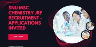 SNU MSc Chemistry JRF Recruitment - Applications Invited