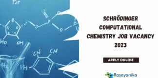 Schrödinger Computational Chemistry Job Vacancy 2023