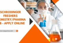 Schrodinger Freshers Chemistry/Pharma Job - Apply Online