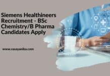Siemens Healthineers Recruitment - BSc Chemistry/B Pharma Candidates Apply