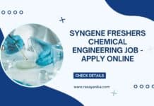 Syngene Freshers Chemical Engineering Job - Apply Online