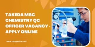 Takeda MSc Chemistry QC Officer Vacancy - Apply Online