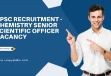 UPSC Recruitment - Chemistry Senior Scientific Officer Vacancy