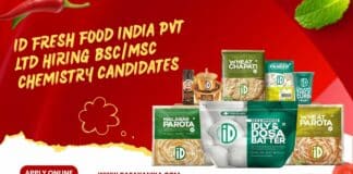 iD Fresh Food India Pvt Ltd Hiring BSc/MSc Chemistry Candidates