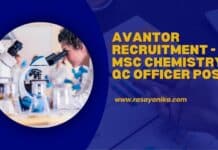 Avantor Recruitment - MSc Chemistry QC Officer Post