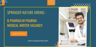 B Pharma/M Pharma Medical Writer Vacancy