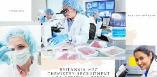 Britannia MSc Chemistry Recruitment - QA Officer - Check Details