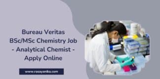 Bureau Veritas BSc/MSc Chemistry Job - Analytical Chemist - Apply Online