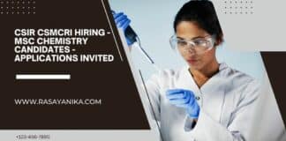 CSIR CSMCRI Hiring - MSc Chemistry Candidates - Applications Invited