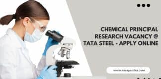 Chemical Principal Research Vacancy @ Tata Steel - Apply Online