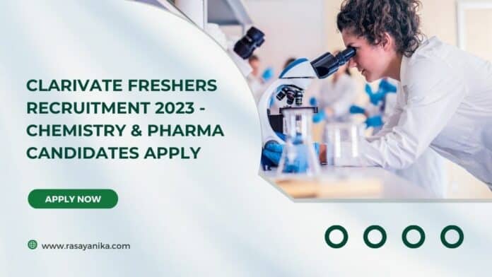 Clarivate Freshers Recruitment 2023 - Chemistry & Pharma Candidates Apply