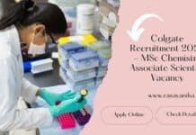 Colgate Recruitment 2023 - MSc Chemistry Associate Scientist Vacancy