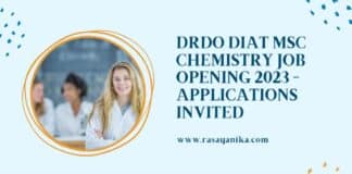 DRDO DIAT MSc Chemistry Job Opening 2023 - Applications Invited