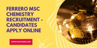 Ferrero MSc Chemistry Recruitment - Candidates Apply Online