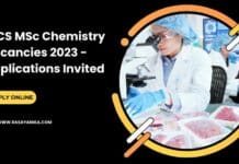 IACS MSc Chemistry Vacancies 2023 - Applications Invited