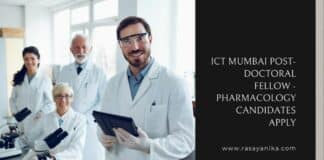 ICT Mumbai Post-doctoral Fellow - Pharmacology Candidates Apply