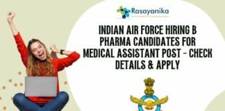Indian Air Force Hiring B Pharma Candidates For Medical Assistant Post - Check Details & Apply